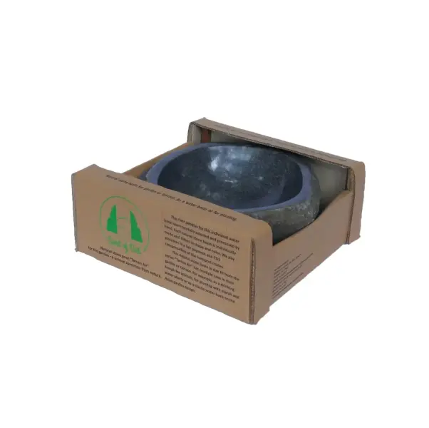 Product image 5 of the product “Water basin made of river stone. Model 3, approx. 34 x 38 x 15 cm height. ”